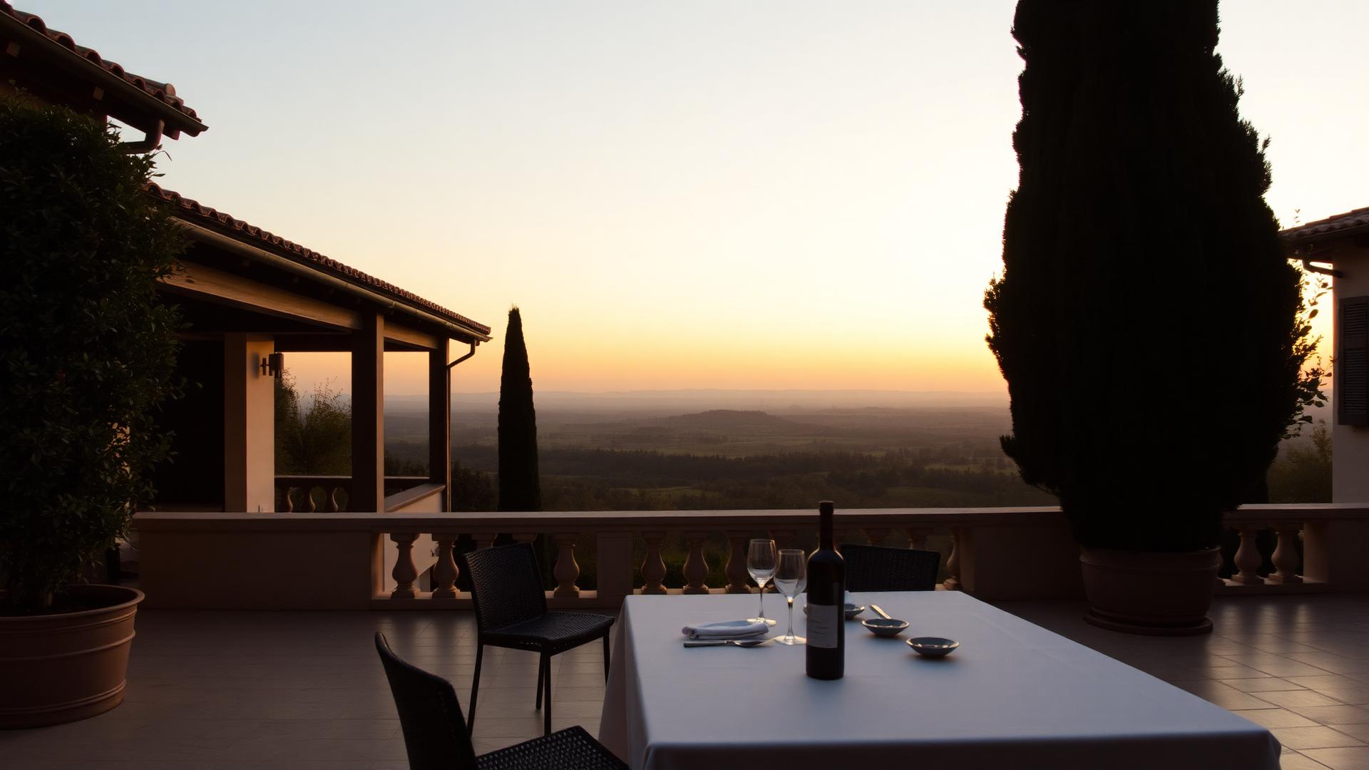 An Italian villa terrace at sunset — La Dolce Vita Project